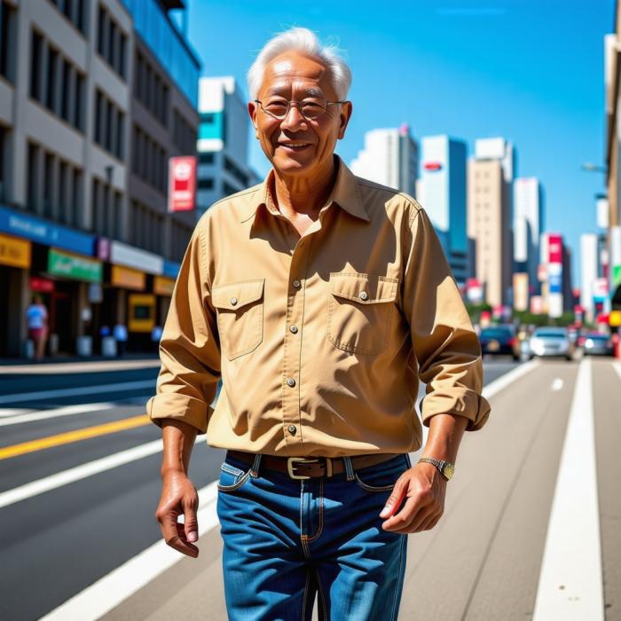 청바지입고 출근하는 어느 노인